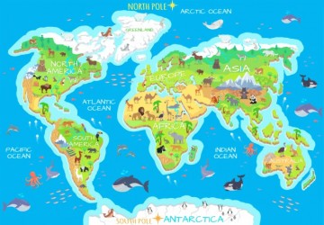 Dünya Haritası Kıtalar Ve Okyanuslar…