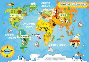 1074 Dünya Haritası Rengarenk…