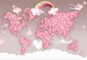 Pembe Kalpli Dünya Haritası