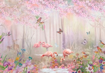Ciçek Bahçesi Pembe Flamingolar…