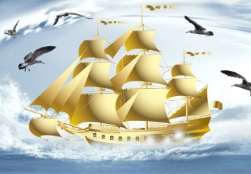 altın korsan gemisi ve okyanus…