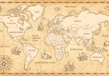 nostaljik dünya haritası ve…