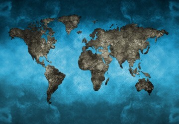 tuval boyama dünya haritası
