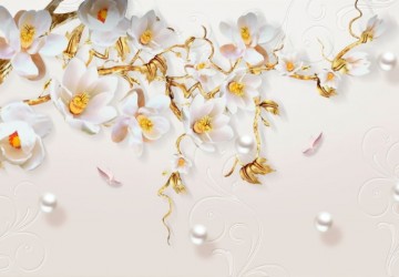 altın dallar beyaz çiçekler…