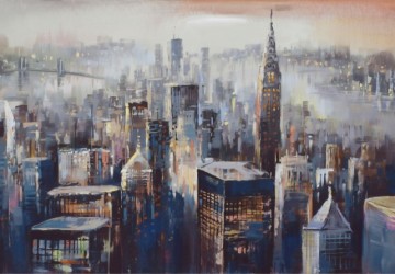 yağlı boya New York şehir manzarası