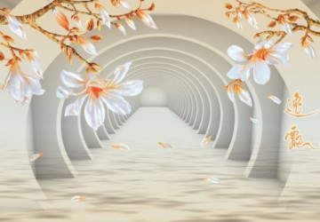 hayali tünel ve Bahar çiçekleri