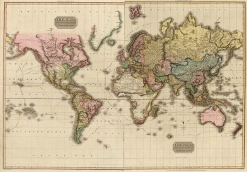 nostaljik dünya haritası