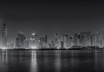 siyah beyaz Panorama şehir manzarası