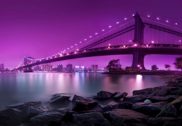 Manhattan köprüsü gece şehir…